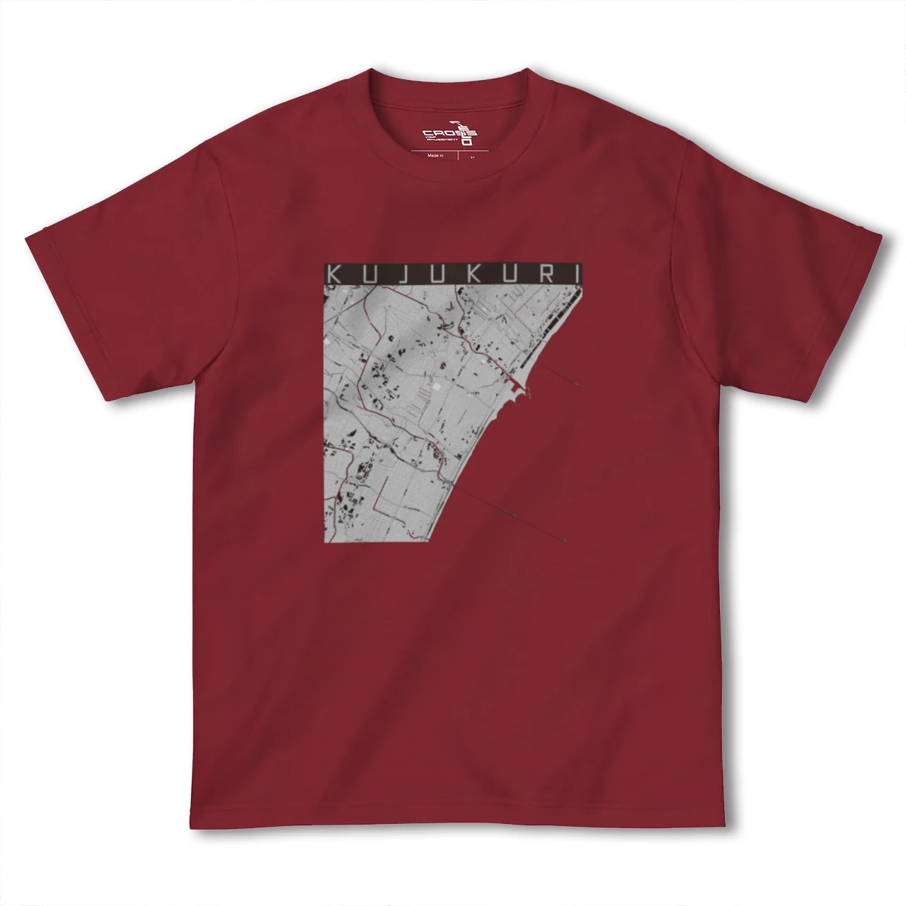 【九十九里(千葉県)】地図柄ヘビーウェイトTシャツ