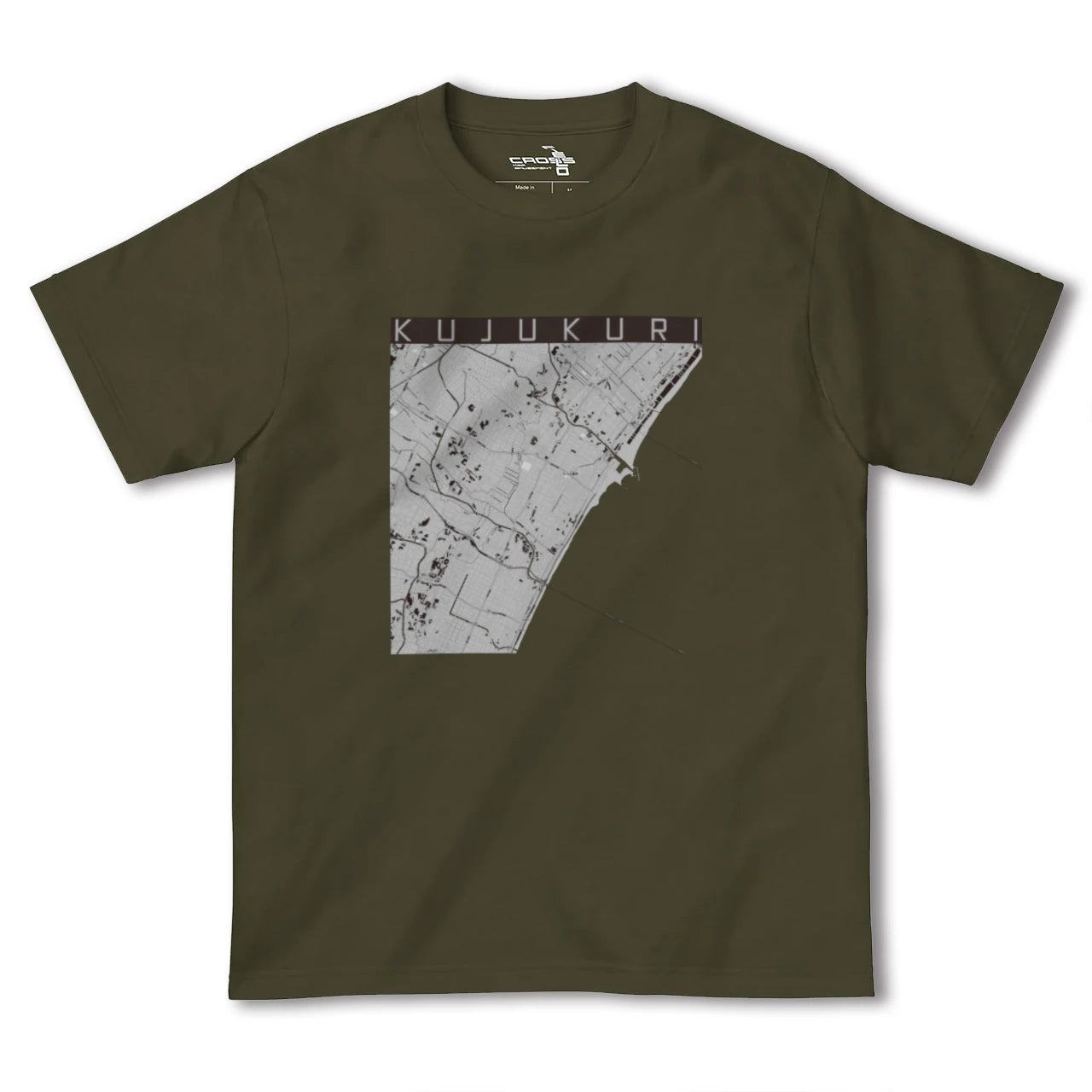 【九十九里(千葉県)】地図柄ヘビーウェイトTシャツ