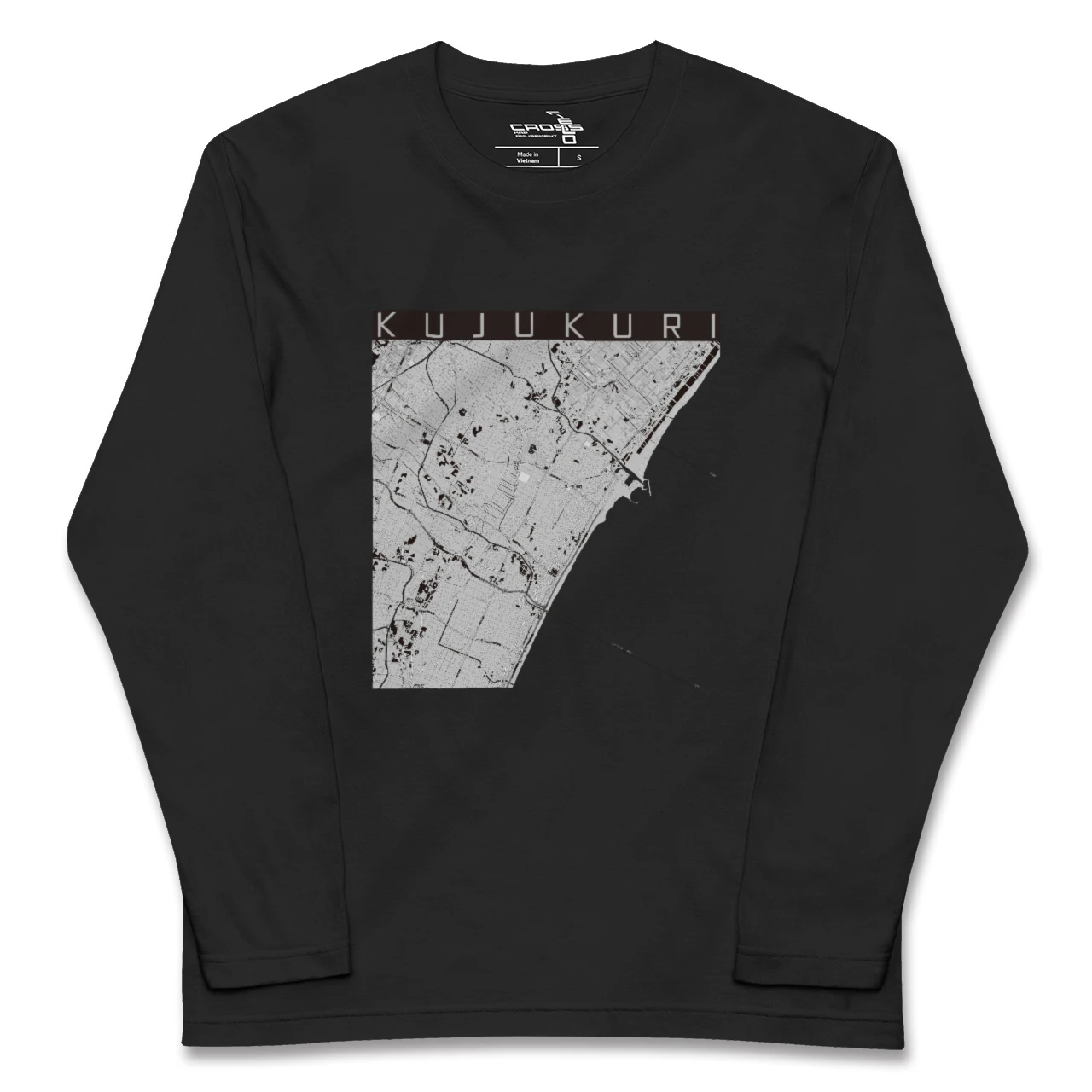 【九十九里(千葉県)】地図柄ロングスリーブTシャツ