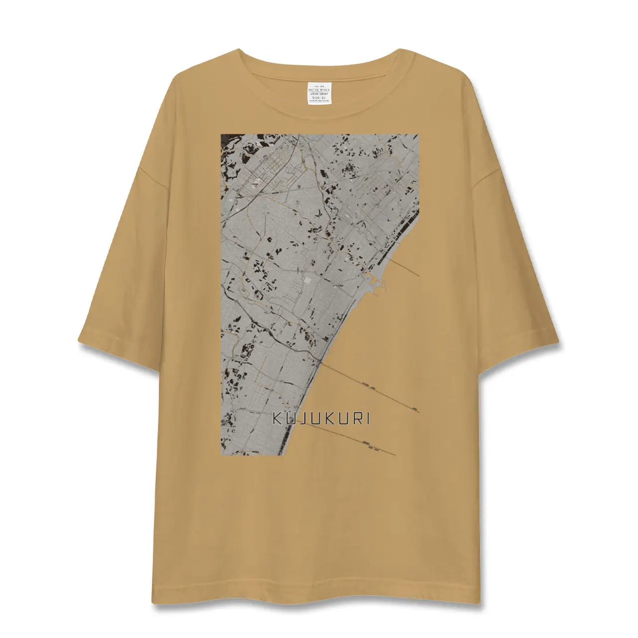 【九十九里(千葉県)】地図柄ビッグシルエットTシャツ