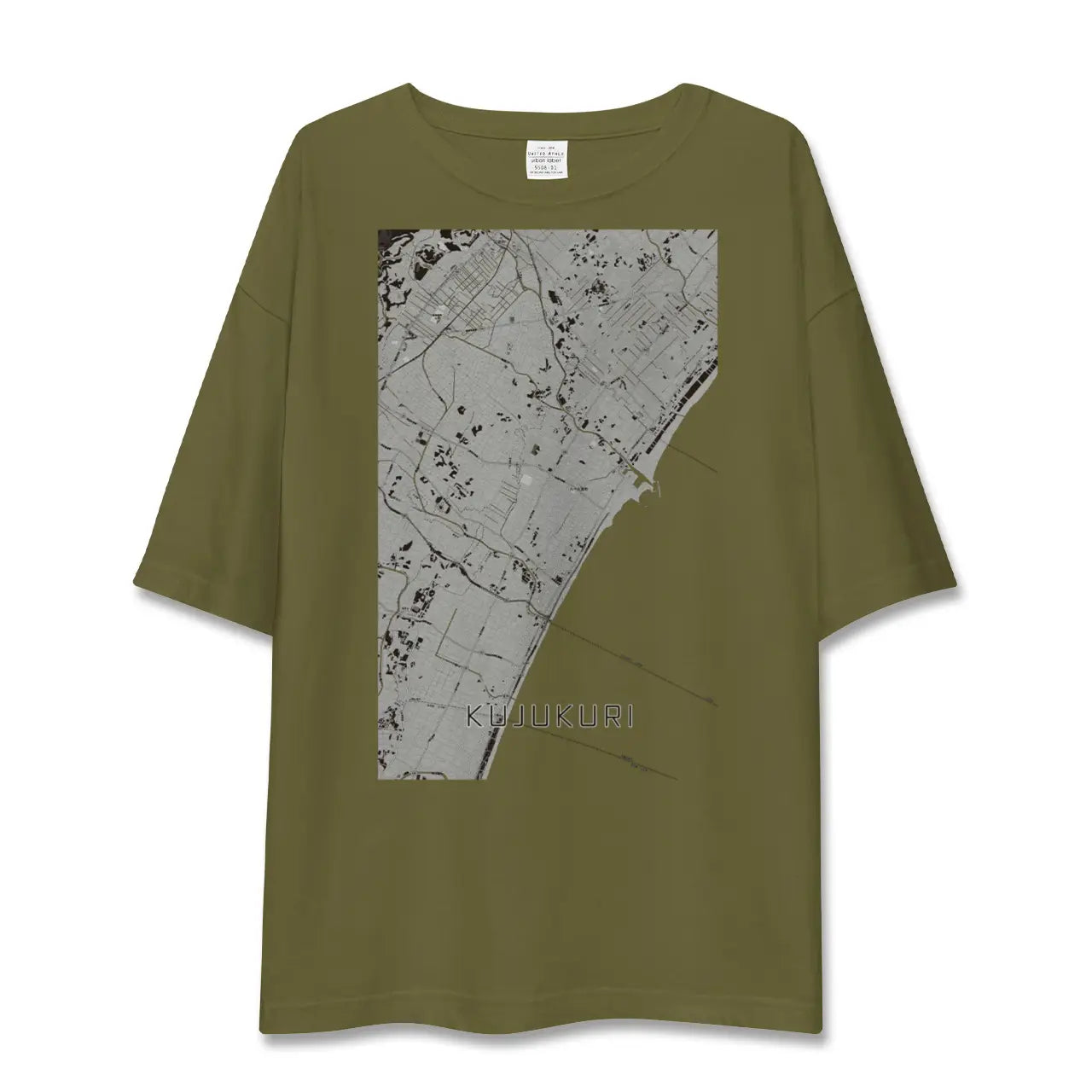 【九十九里(千葉県)】地図柄ビッグシルエットTシャツ