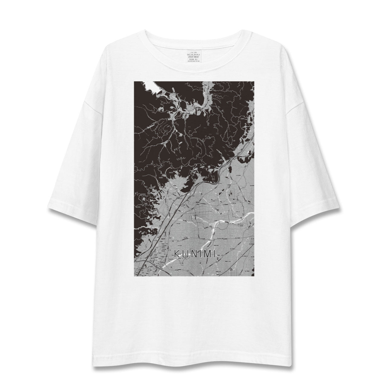 【国見(福島県)(福島県)】地図柄ビッグシルエットTシャツ