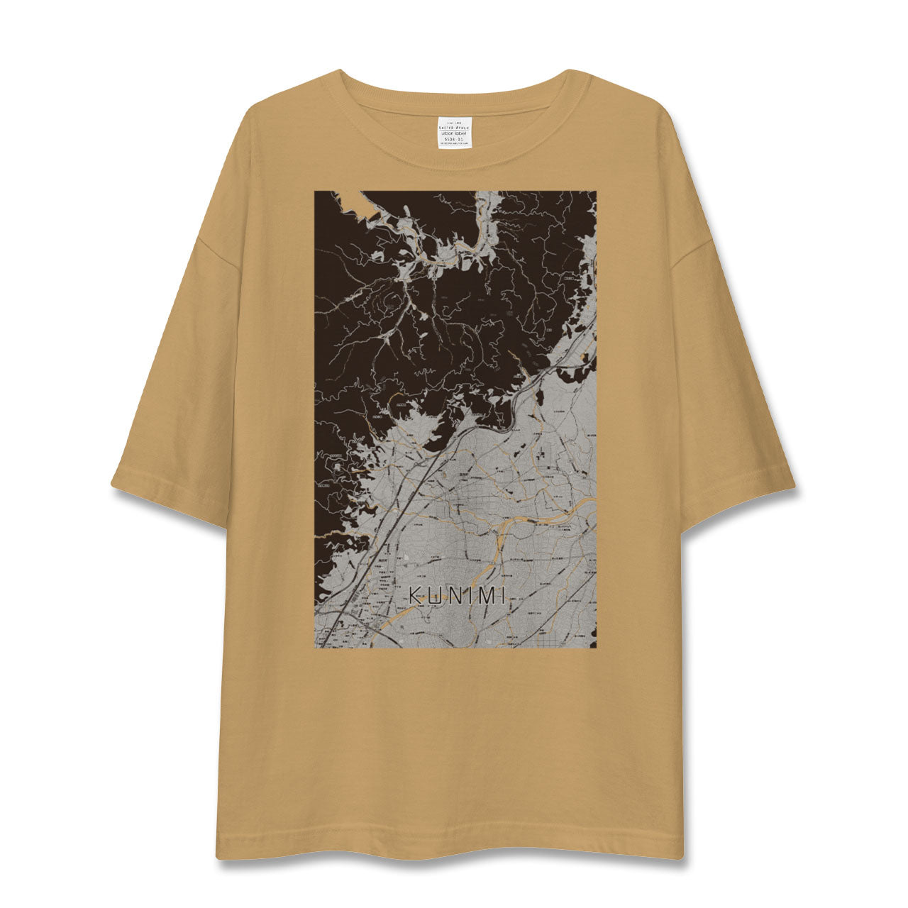 【国見(福島県)(福島県)】地図柄ビッグシルエットTシャツ