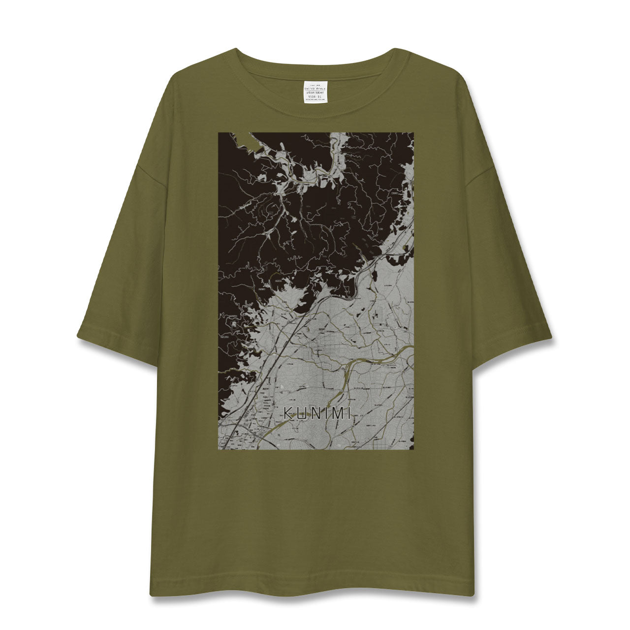 【国見(福島県)(福島県)】地図柄ビッグシルエットTシャツ