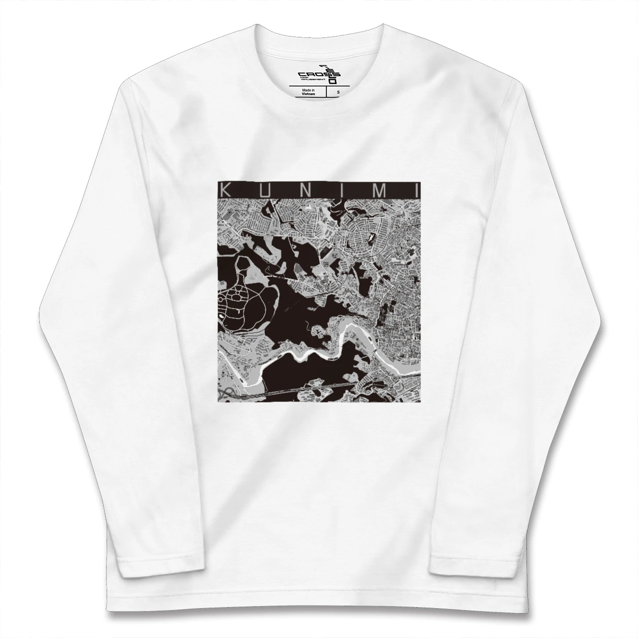 【国見(宮城県)】地図柄ロングスリーブTシャツ