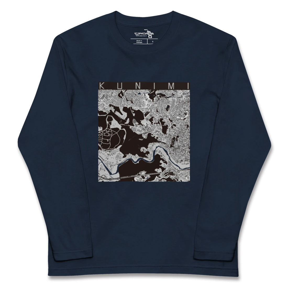 【国見(宮城県)】地図柄ロングスリーブTシャツ