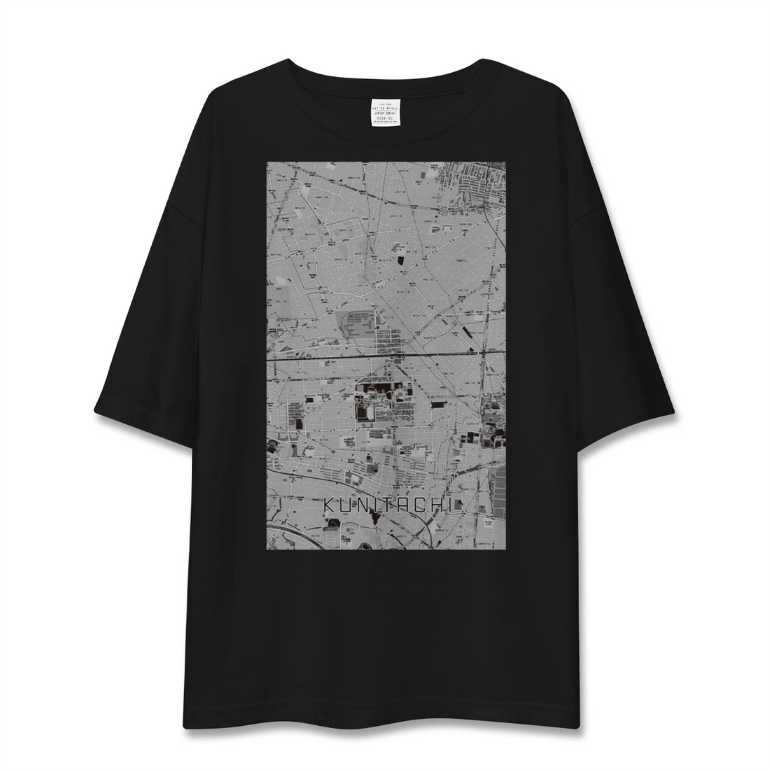 【国立2(東京都)】地図柄ビッグシルエットTシャツ