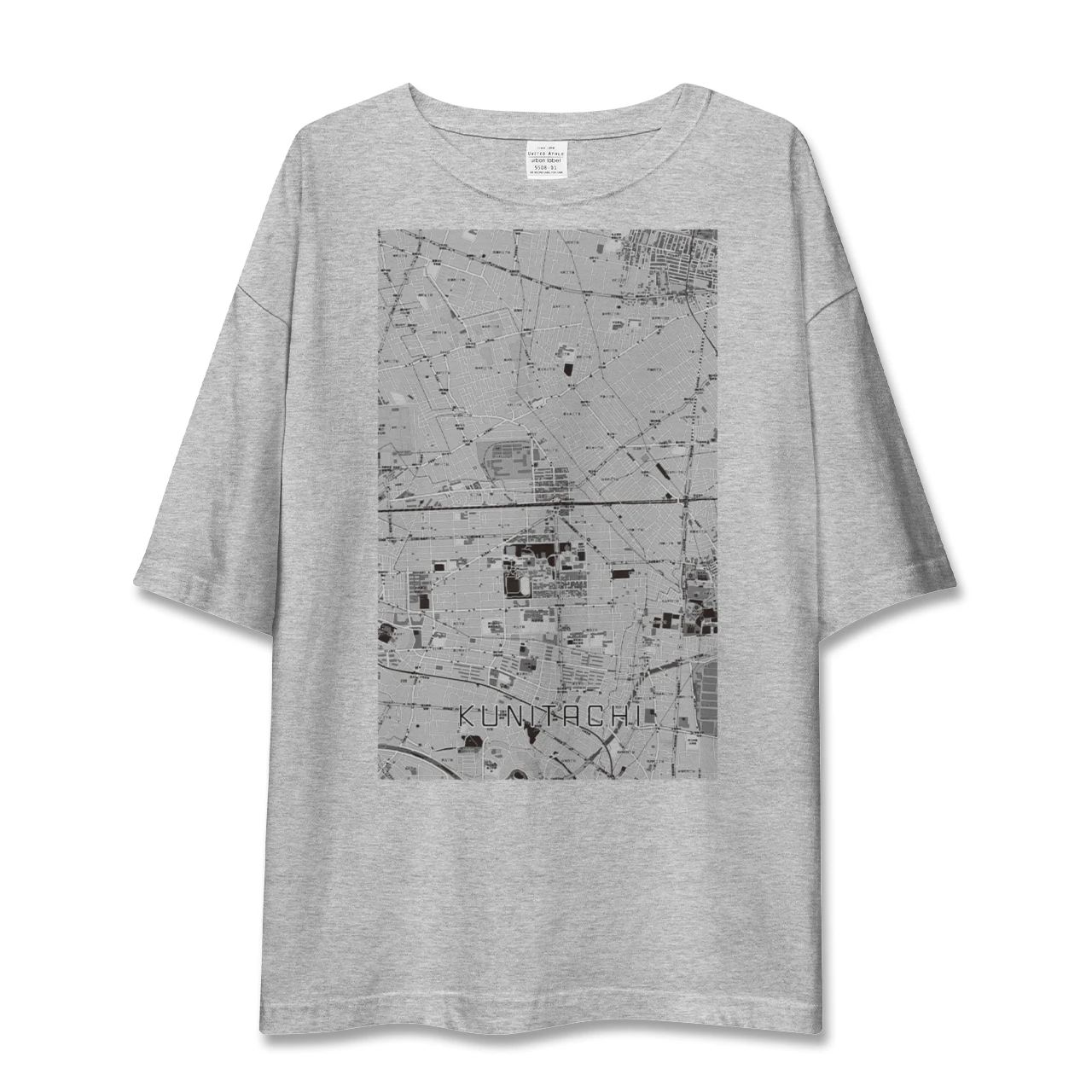 【国立2(東京都)】地図柄ビッグシルエットTシャツ