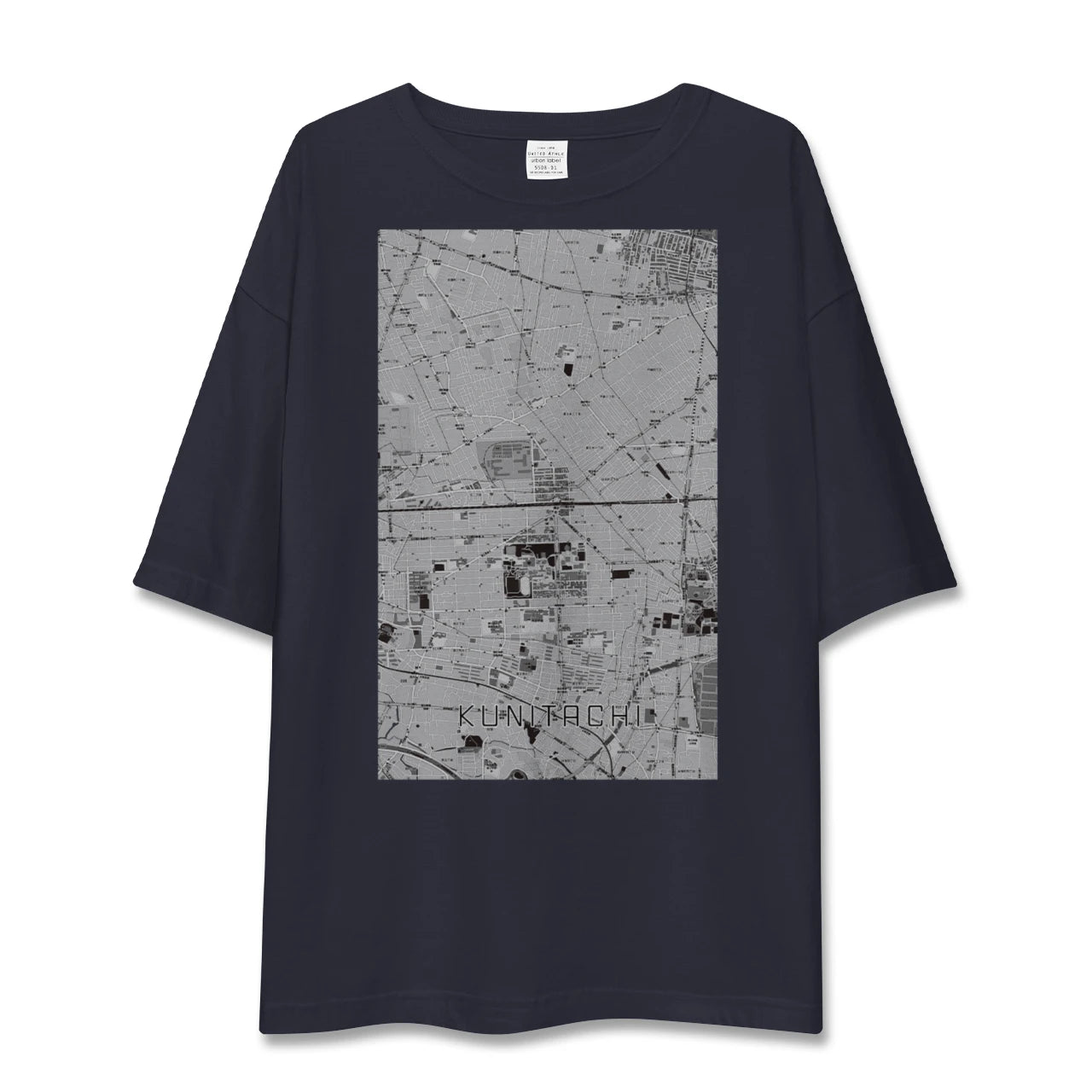 【国立2(東京都)】地図柄ビッグシルエットTシャツ
