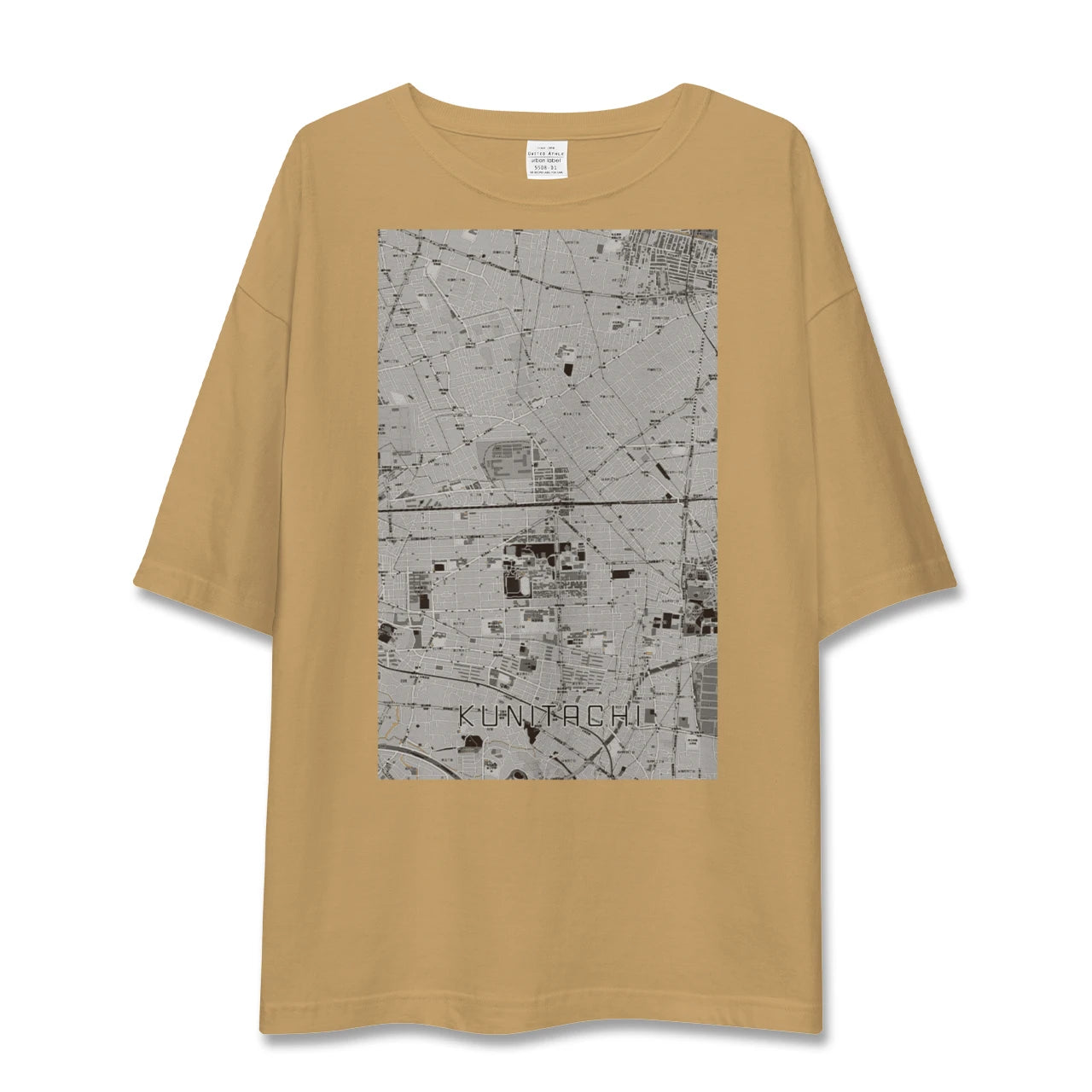 【国立2(東京都)】地図柄ビッグシルエットTシャツ