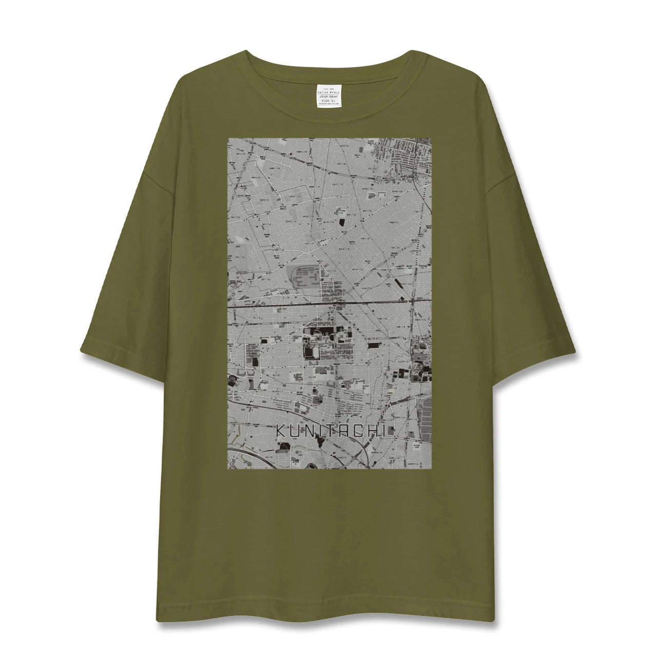 【国立2(東京都)】地図柄ビッグシルエットTシャツ