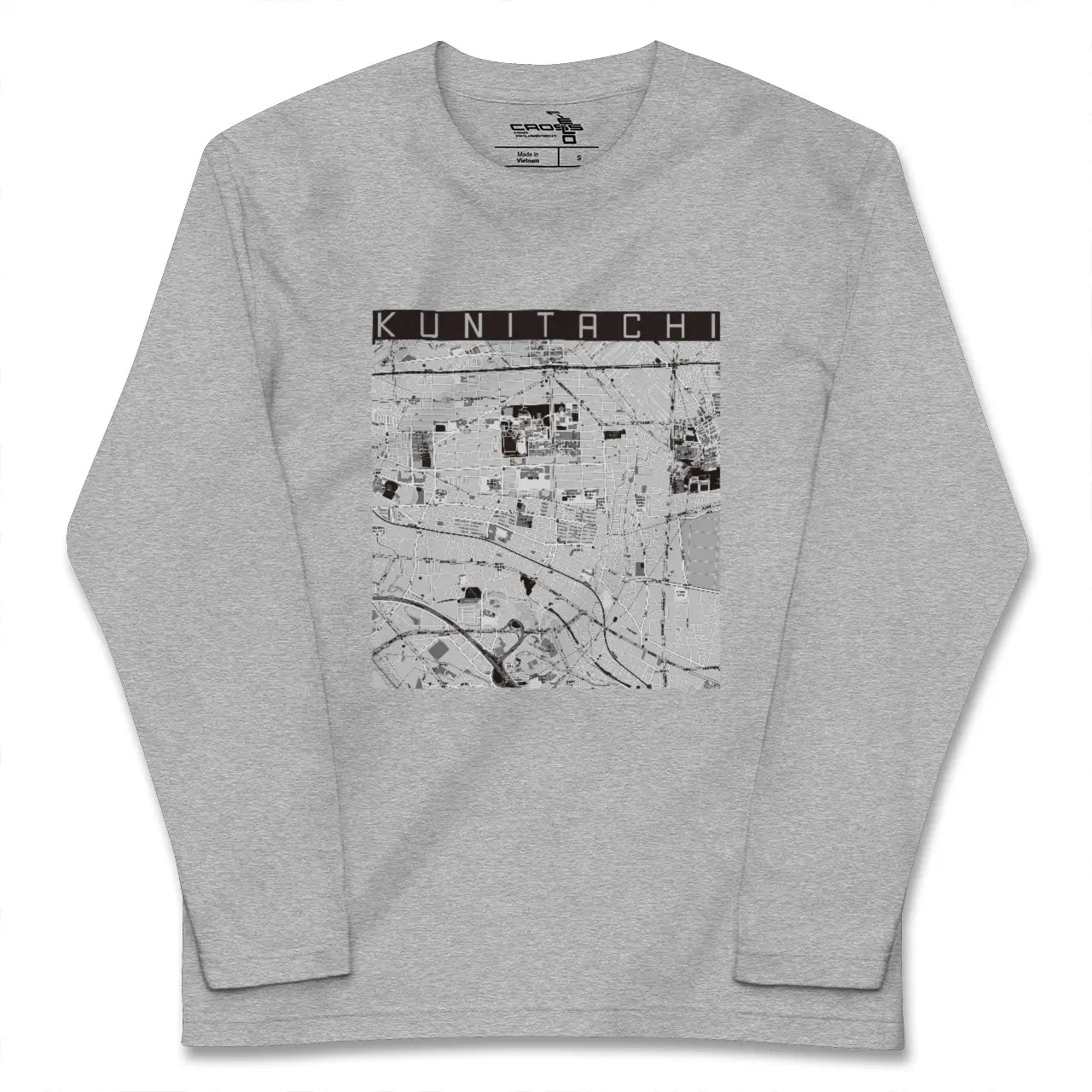 【国立(東京都)】地図柄ロングスリーブTシャツ