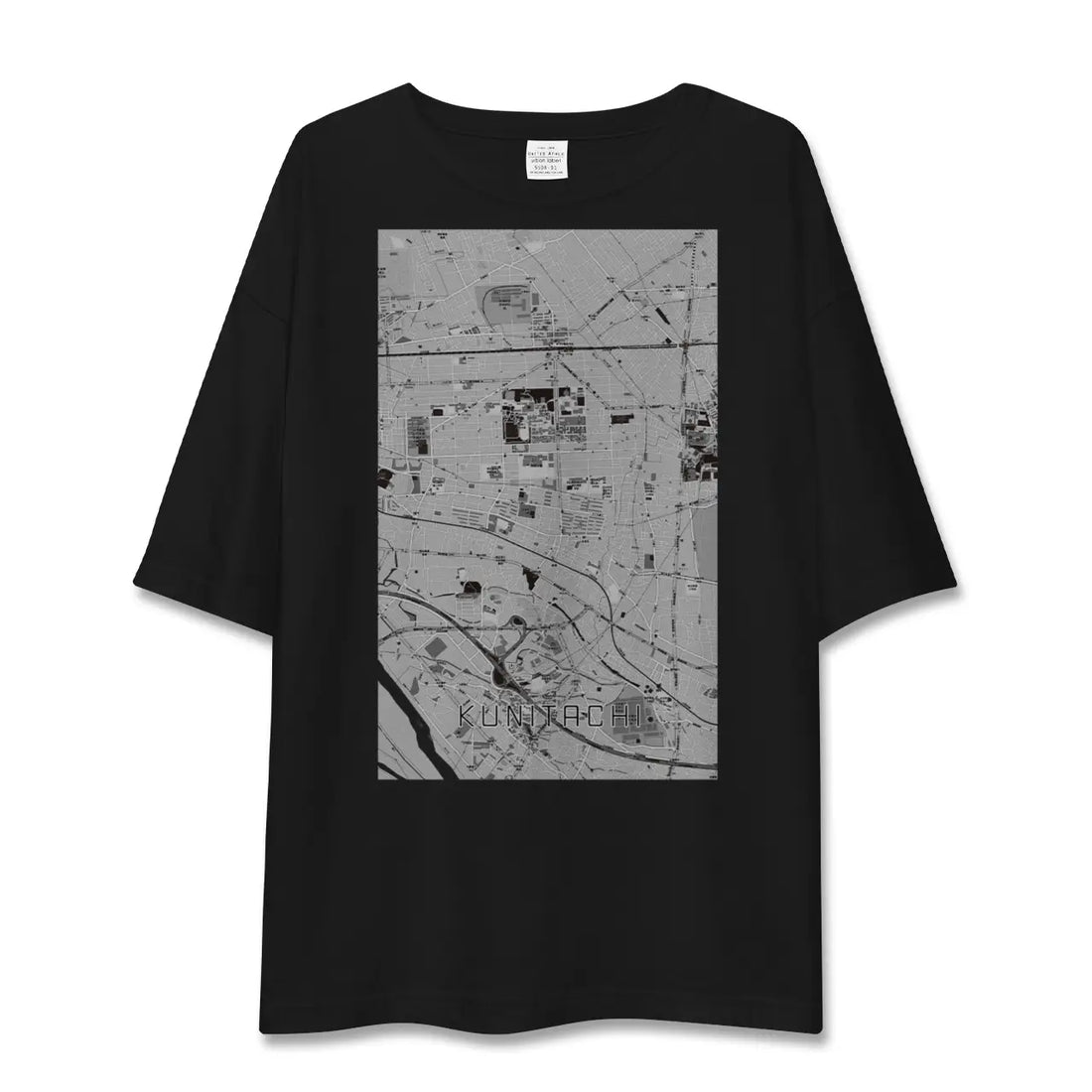 【国立(東京都)】地図柄ビッグシルエットTシャツ