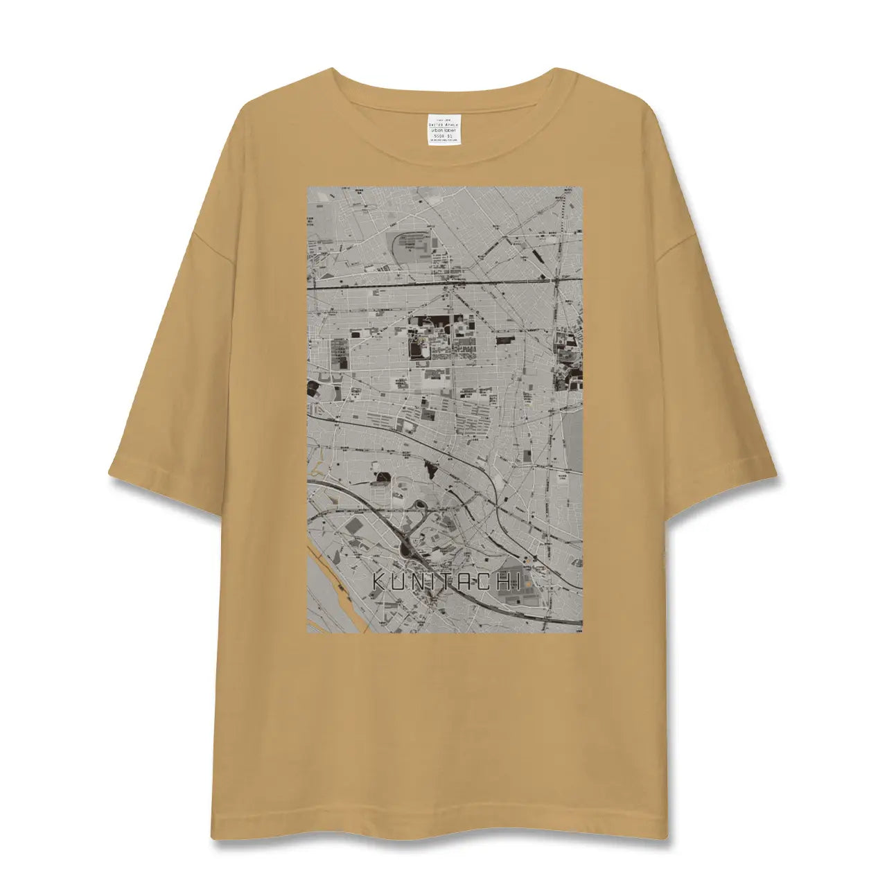 【国立(東京都)】地図柄ビッグシルエットTシャツ