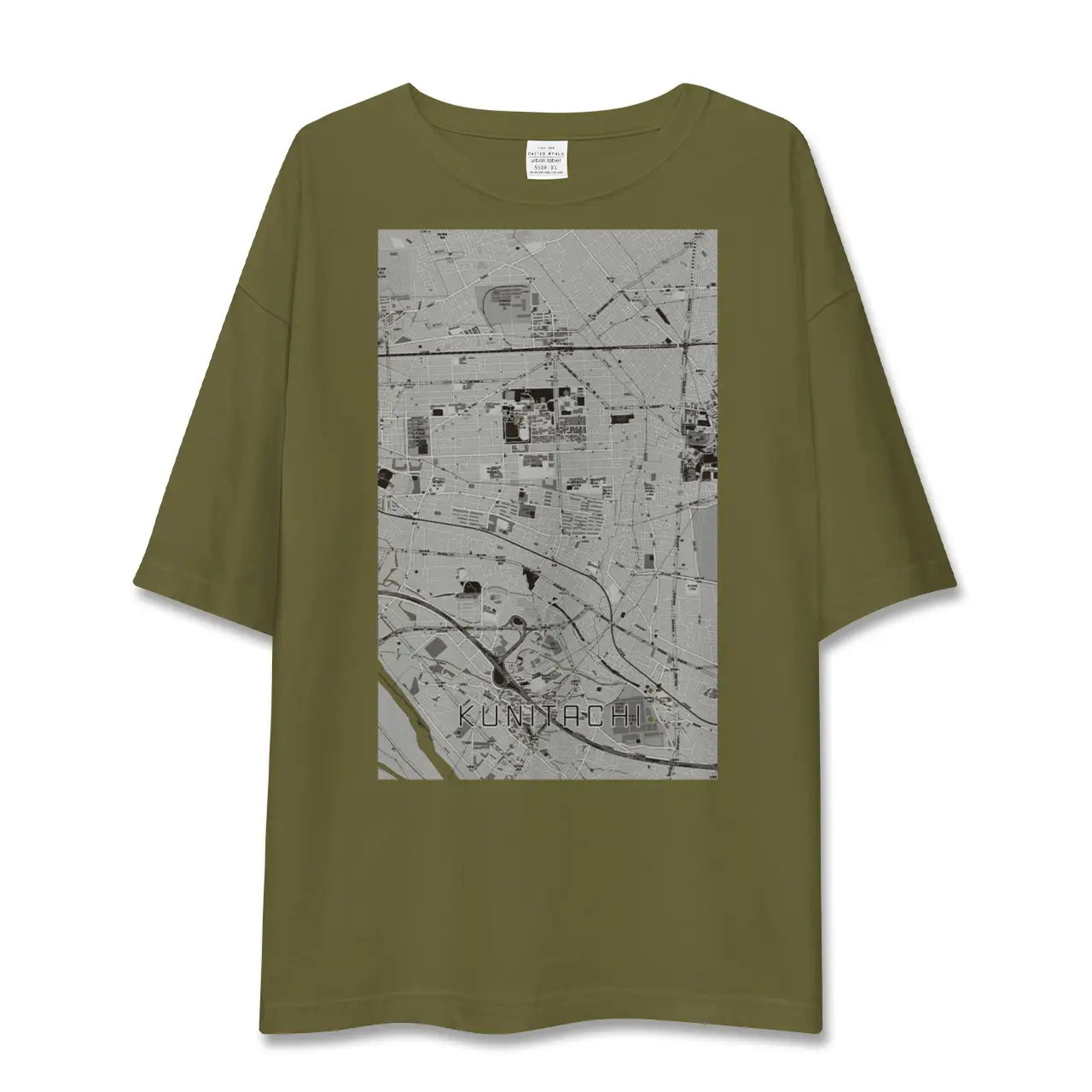 【国立(東京都)】地図柄ビッグシルエットTシャツ