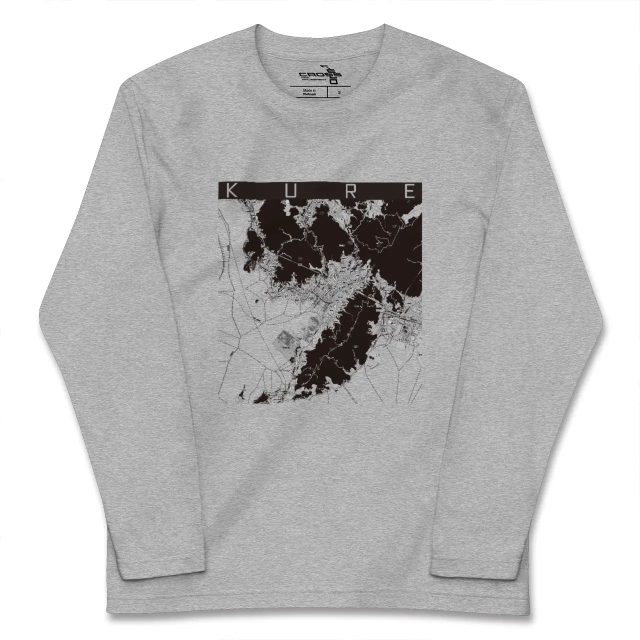【呉(広島県)】地図柄ロングスリーブTシャツ