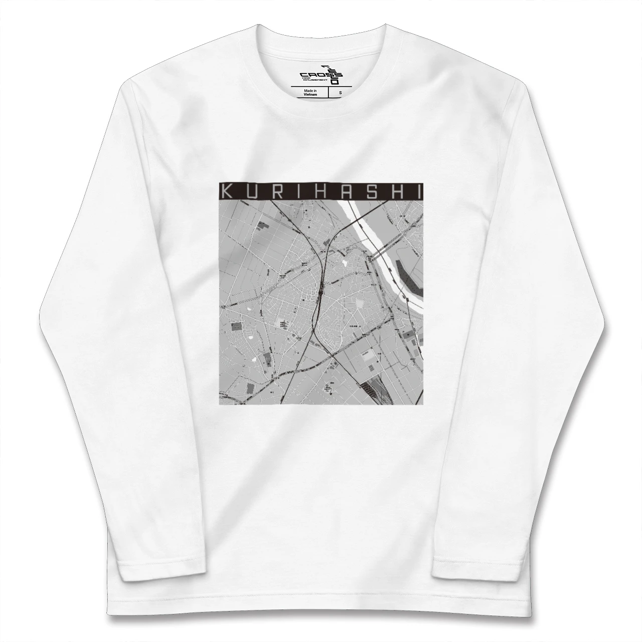 【栗橋(埼玉県)】地図柄ロングスリーブTシャツ
