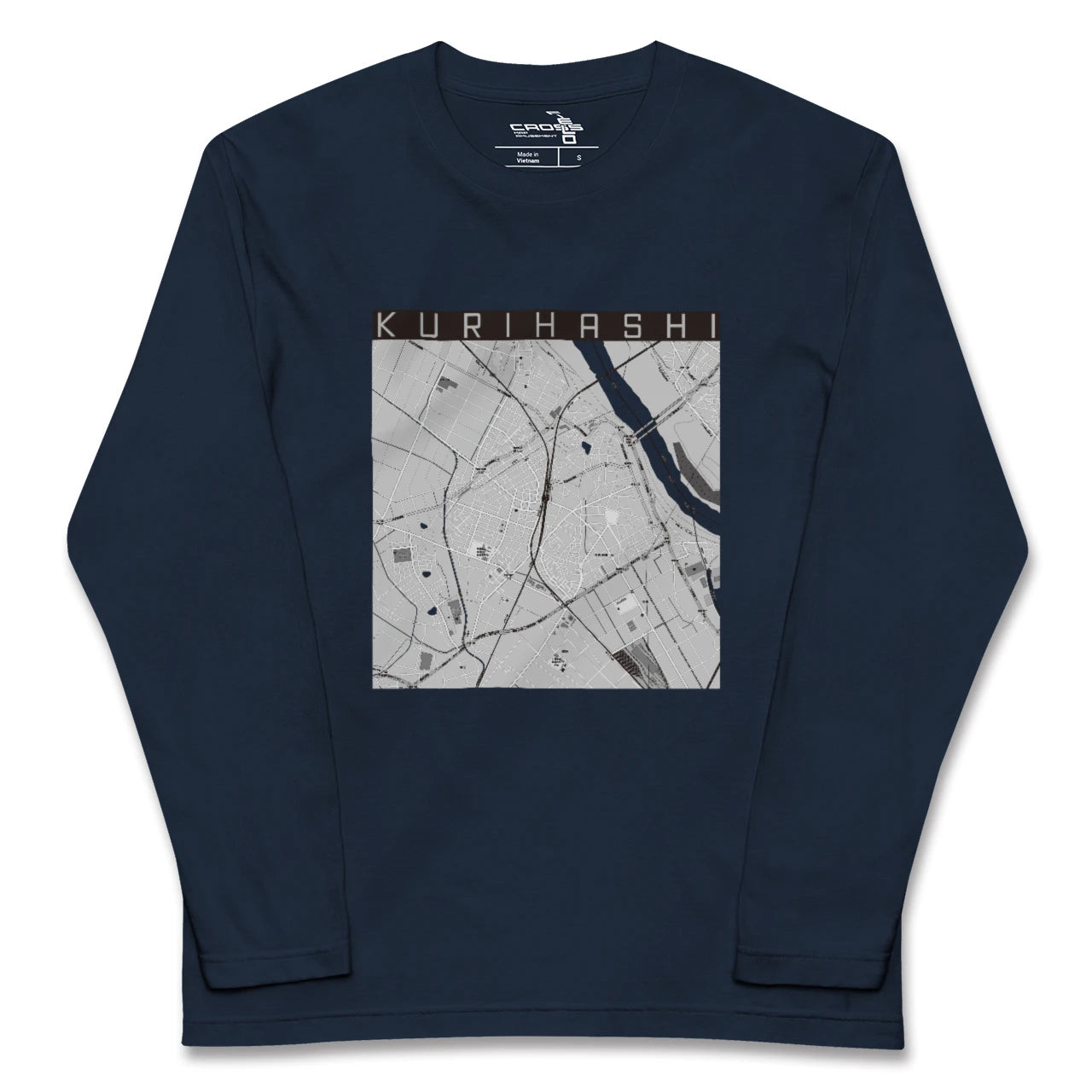 【栗橋(埼玉県)】地図柄ロングスリーブTシャツ
