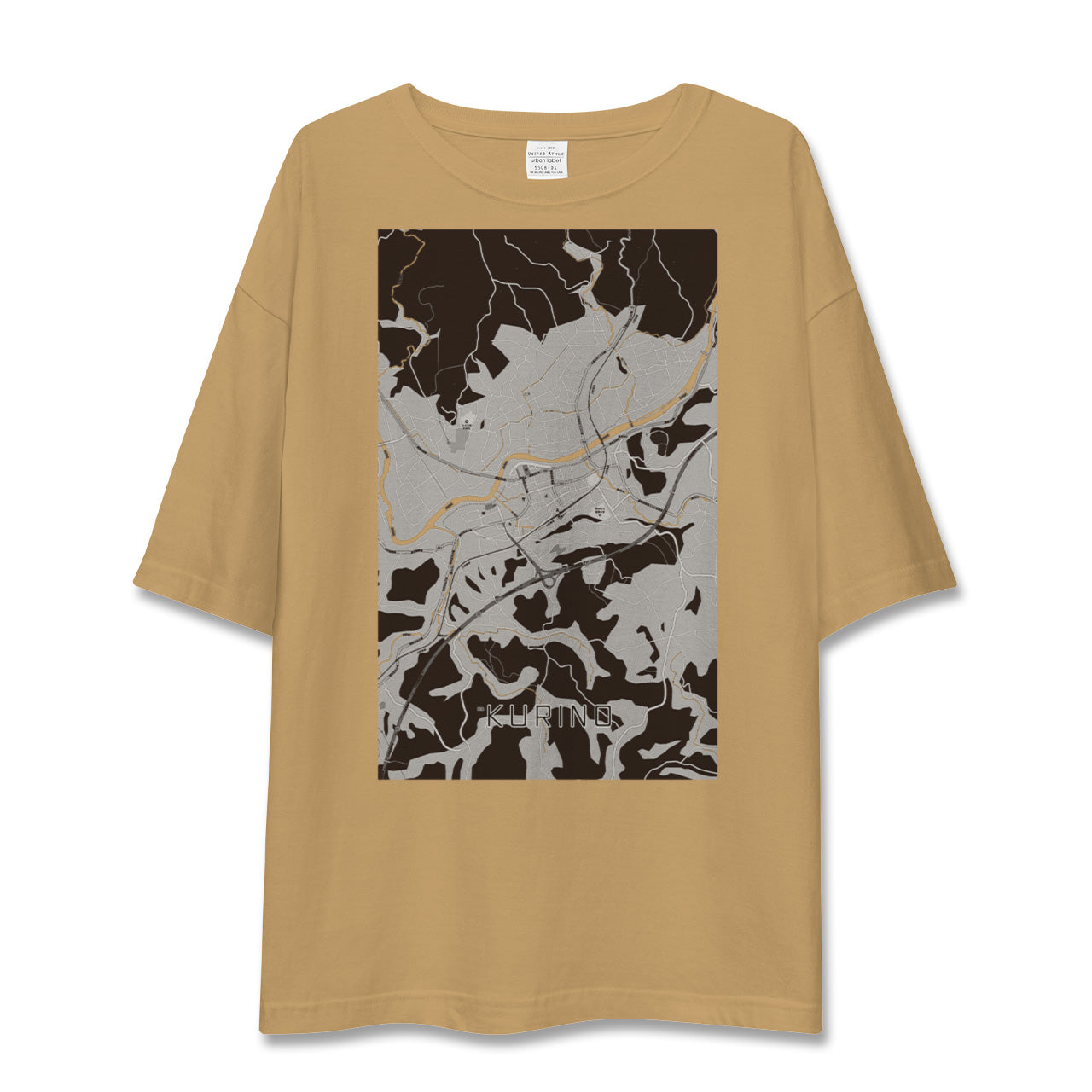 【栗野(鹿児島県)】地図柄ビッグシルエットTシャツ