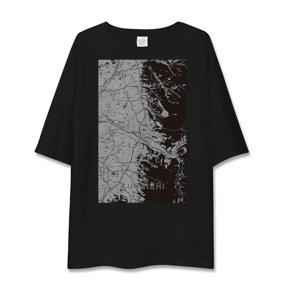 【黒石(青森県)】地図柄ビッグシルエットTシャツ