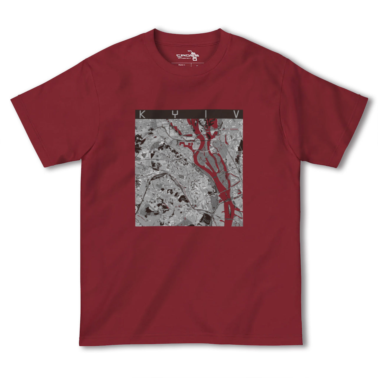 【キーウ(ウクライナ)】地図柄ヘビーウェイトTシャツ
