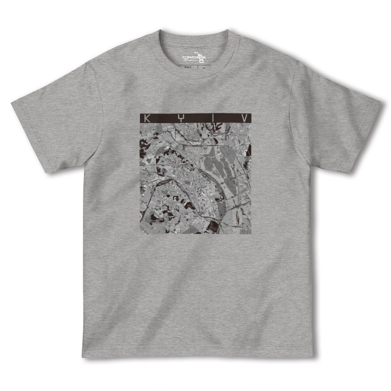 【キーウ(ウクライナ)】地図柄ヘビーウェイトTシャツ