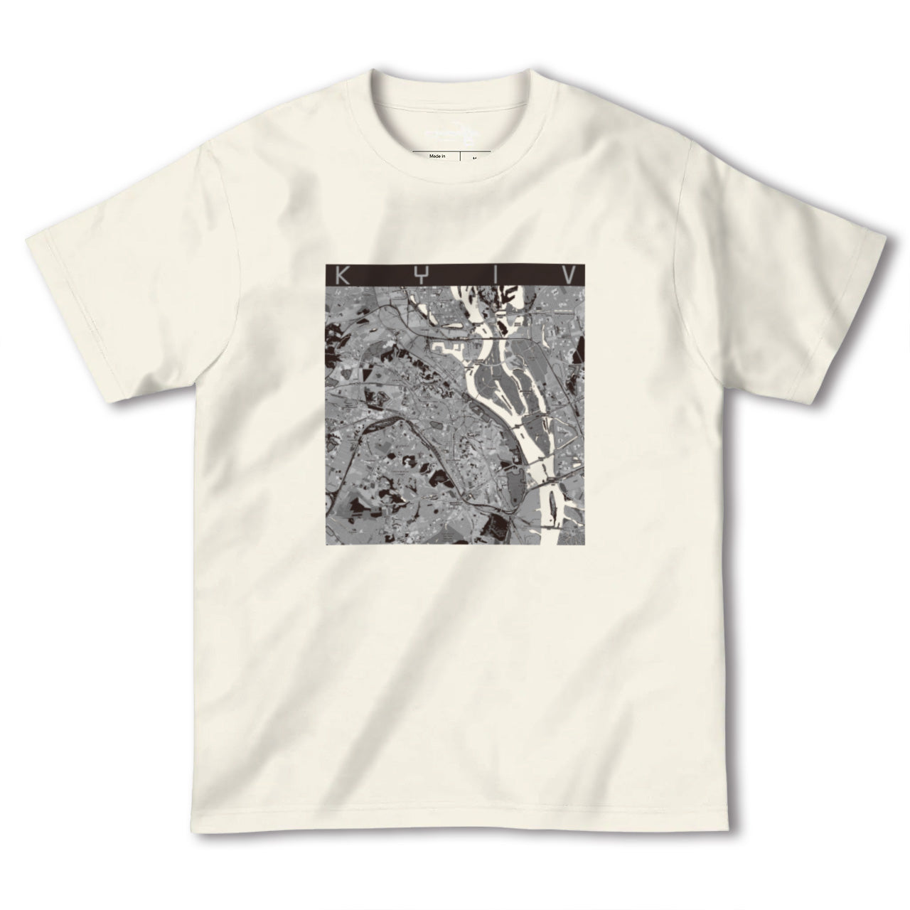 【キーウ(ウクライナ)】地図柄ヘビーウェイトTシャツ