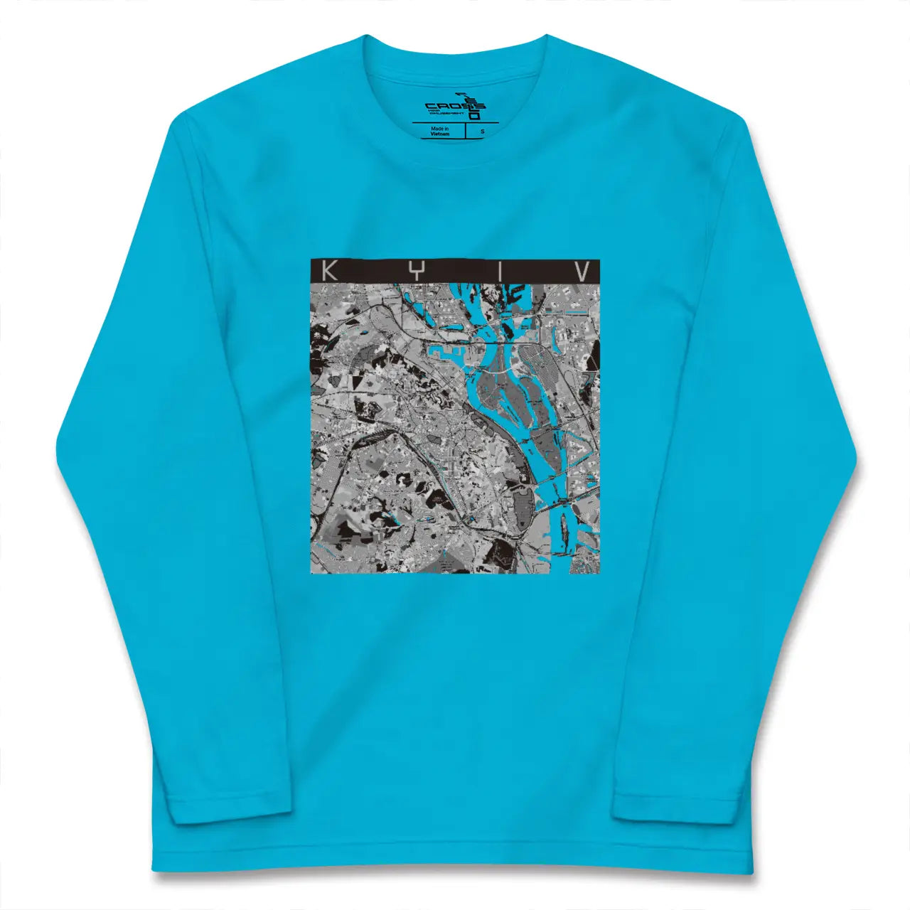 【キーウ(ウクライナ)】地図柄ロングスリーブTシャツ