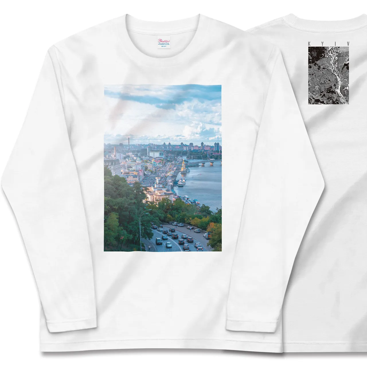 【キーウ(ウクライナ)】Map World ロングスリーブTシャツ