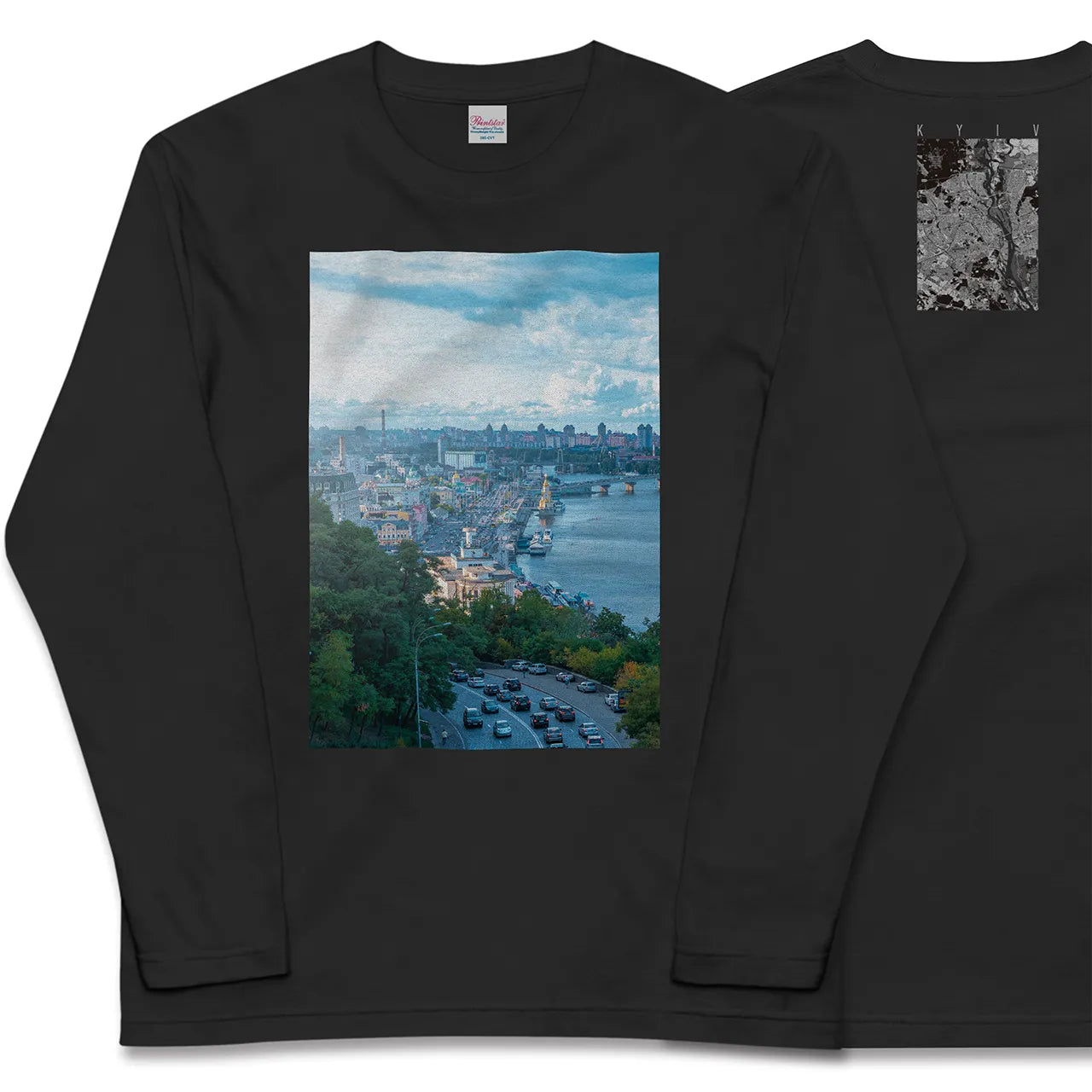【キーウ(ウクライナ)】Map World ロングスリーブTシャツ