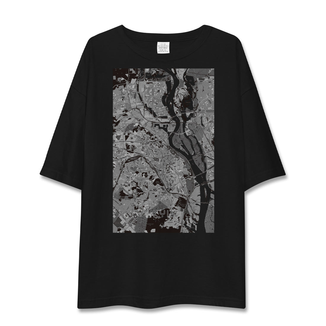 【キーウ(ウクライナ)】地図柄ビッグシルエットTシャツ