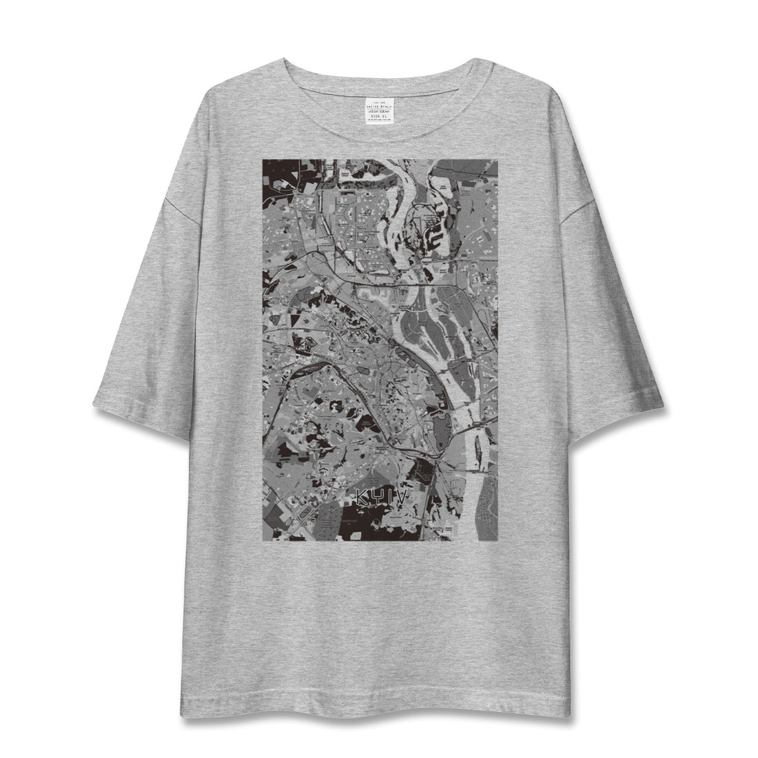【キーウ(ウクライナ)】地図柄ビッグシルエットTシャツ