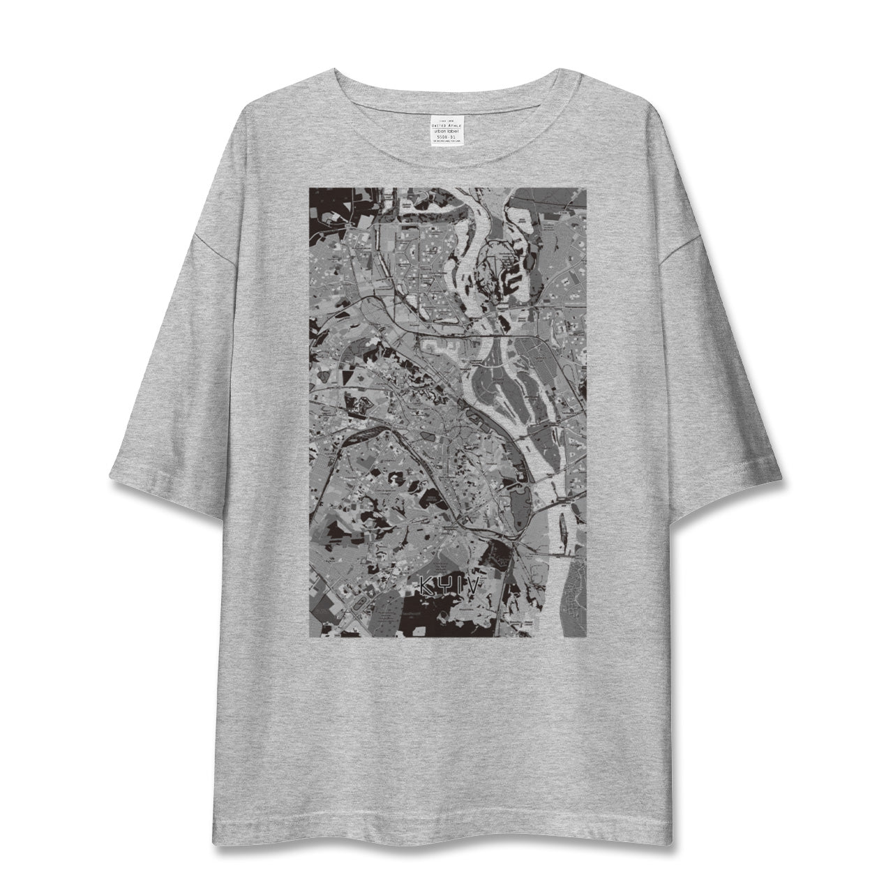 【キーウ(ウクライナ)】地図柄ビッグシルエットTシャツ
