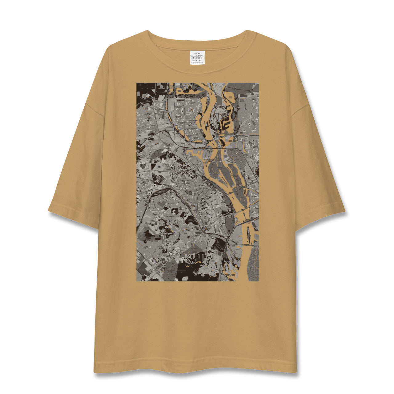 【キーウ(ウクライナ)】地図柄ビッグシルエットTシャツ