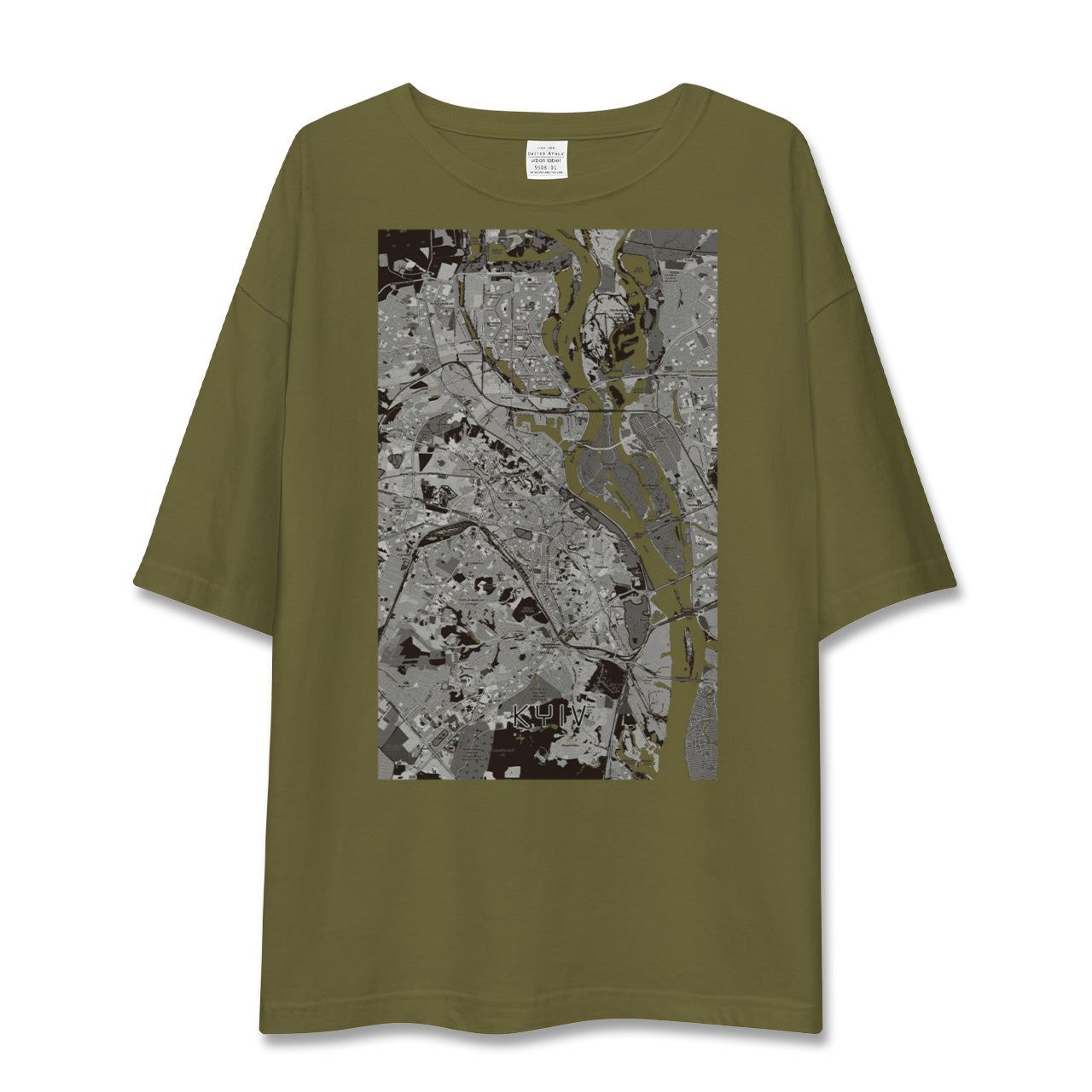 【キーウ(ウクライナ)】地図柄ビッグシルエットTシャツ