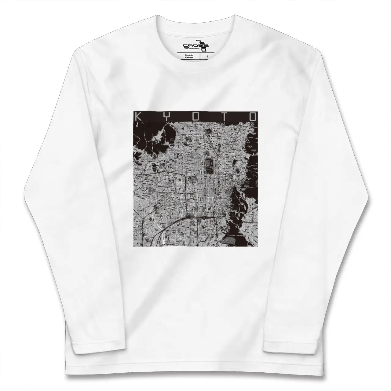 【京都(京都府)】地図柄ロングスリーブTシャツ