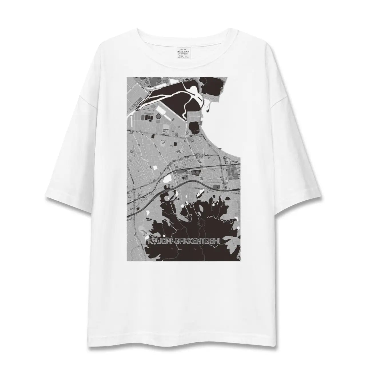 【九大学研都市(福岡県)】地図柄ビッグシルエットTシャツ