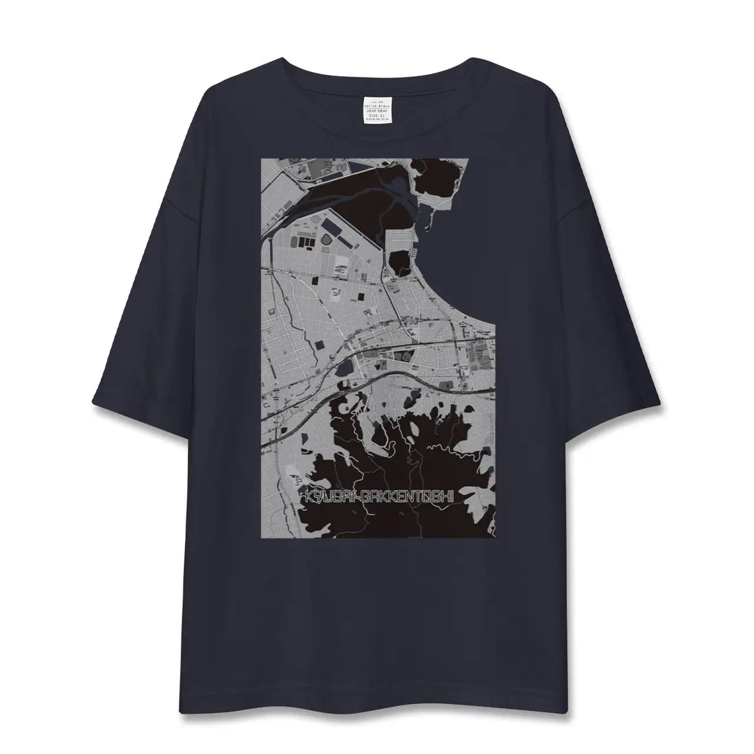 【九大学研都市(福岡県)】地図柄ビッグシルエットTシャツ