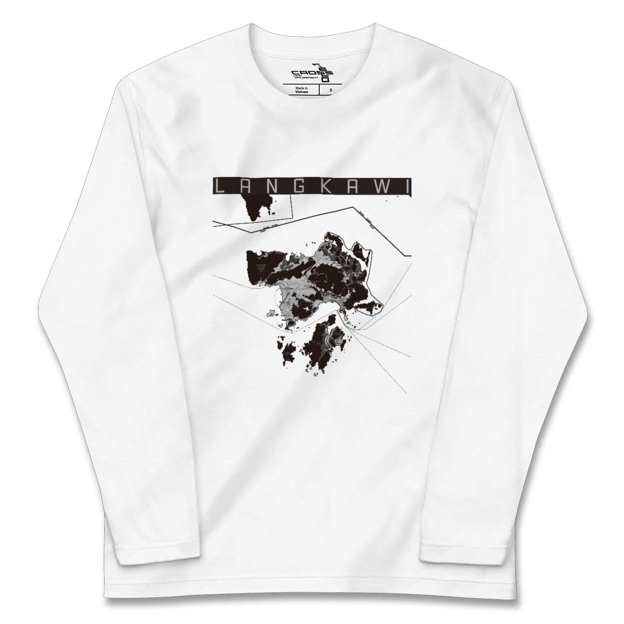 【ランカウイ(マレーシア)】地図柄ロングスリーブTシャツ