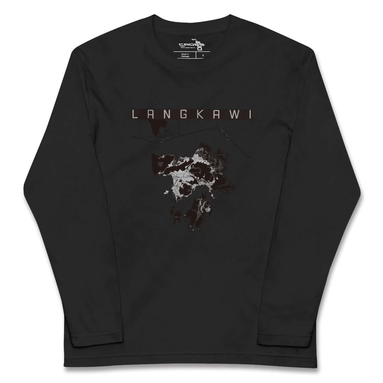 【ランカウイ(マレーシア)】地図柄ロングスリーブTシャツ
