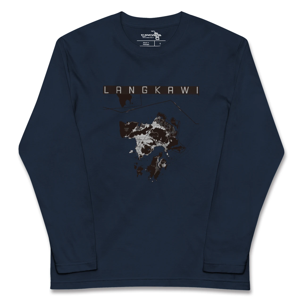 【ランカウイ(マレーシア)】地図柄ロングスリーブTシャツ