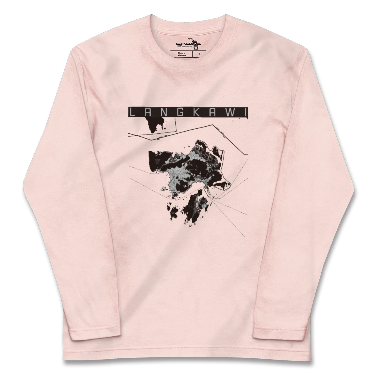 【ランカウイ(マレーシア)】地図柄ロングスリーブTシャツ
