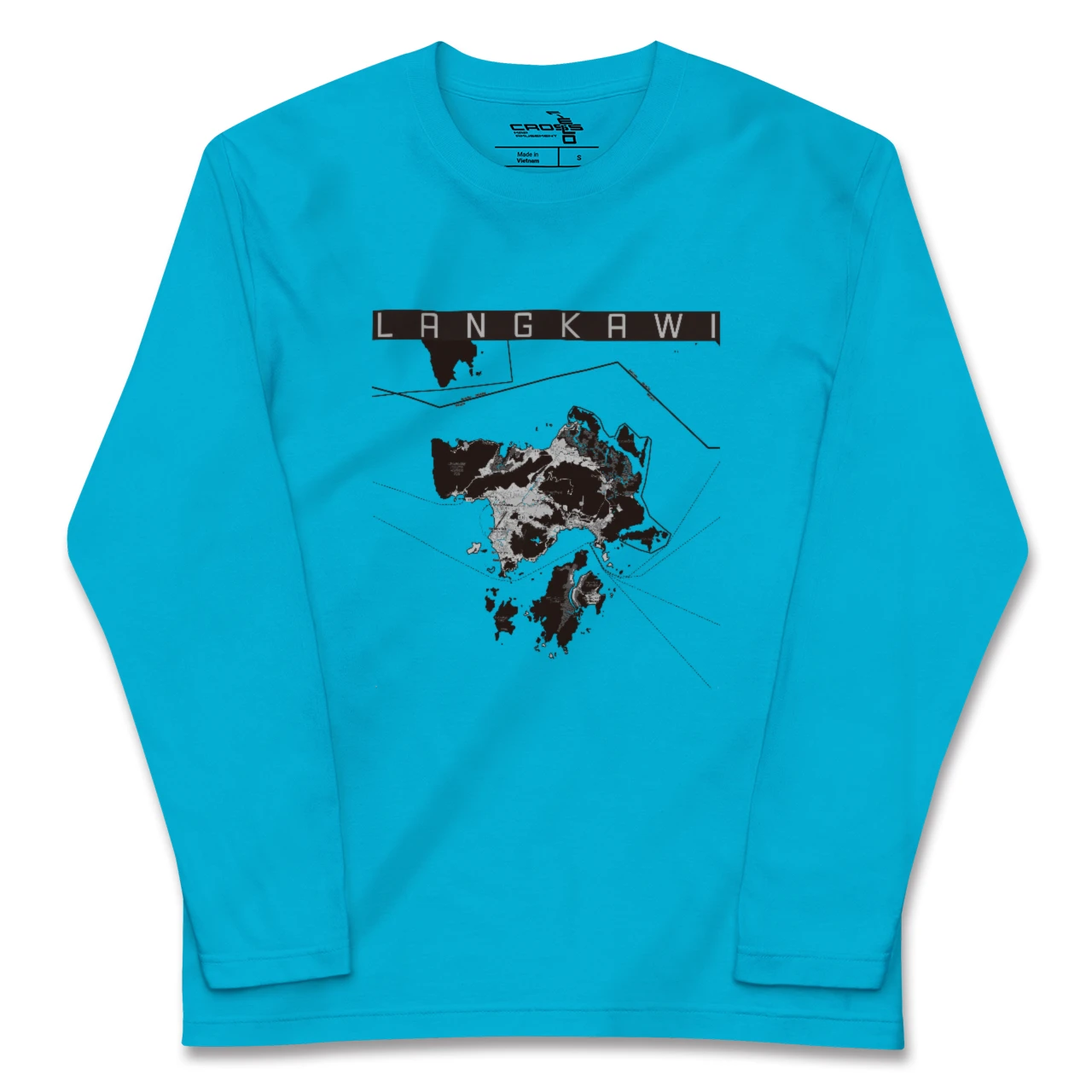 【ランカウイ(マレーシア)】地図柄ロングスリーブTシャツ