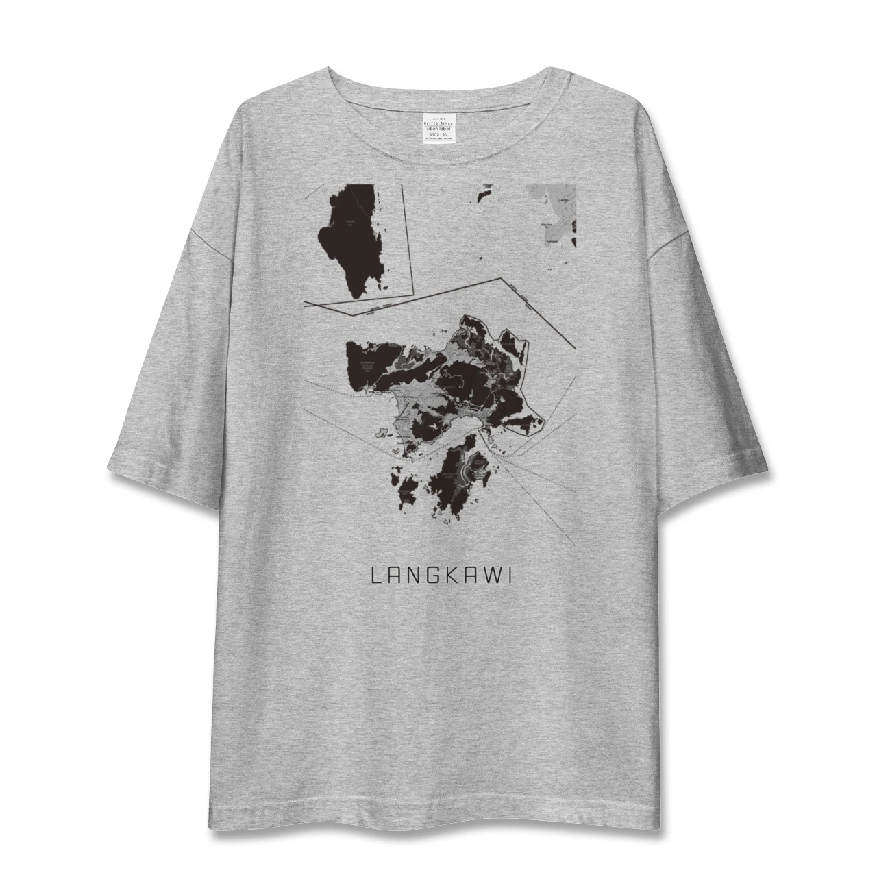 【ランカウイ(マレーシア)】地図柄ビッグシルエットTシャツ