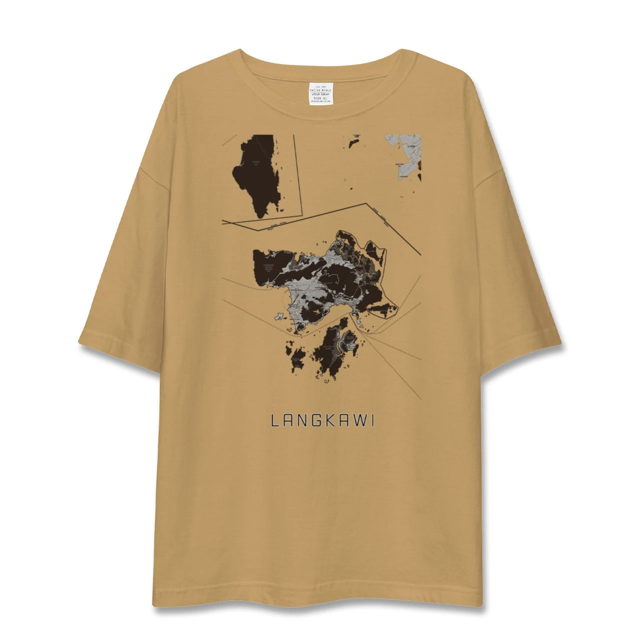 【ランカウイ(マレーシア)】地図柄ビッグシルエットTシャツ