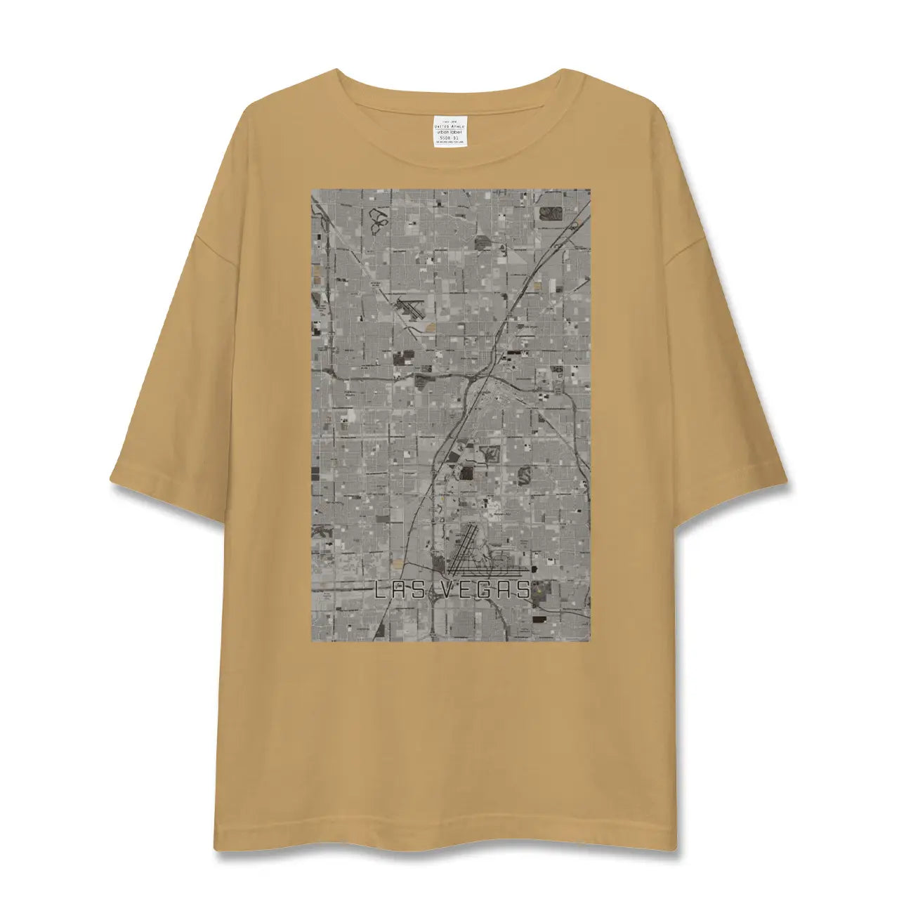 【ラスベガス(アメリカ)】地図柄ビッグシルエットTシャツ