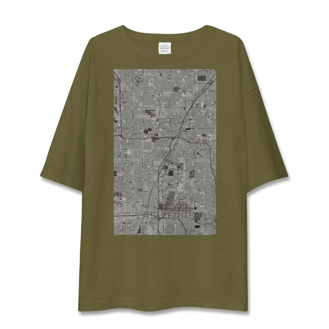 【ラスベガス(アメリカ)】地図柄ビッグシルエットTシャツ