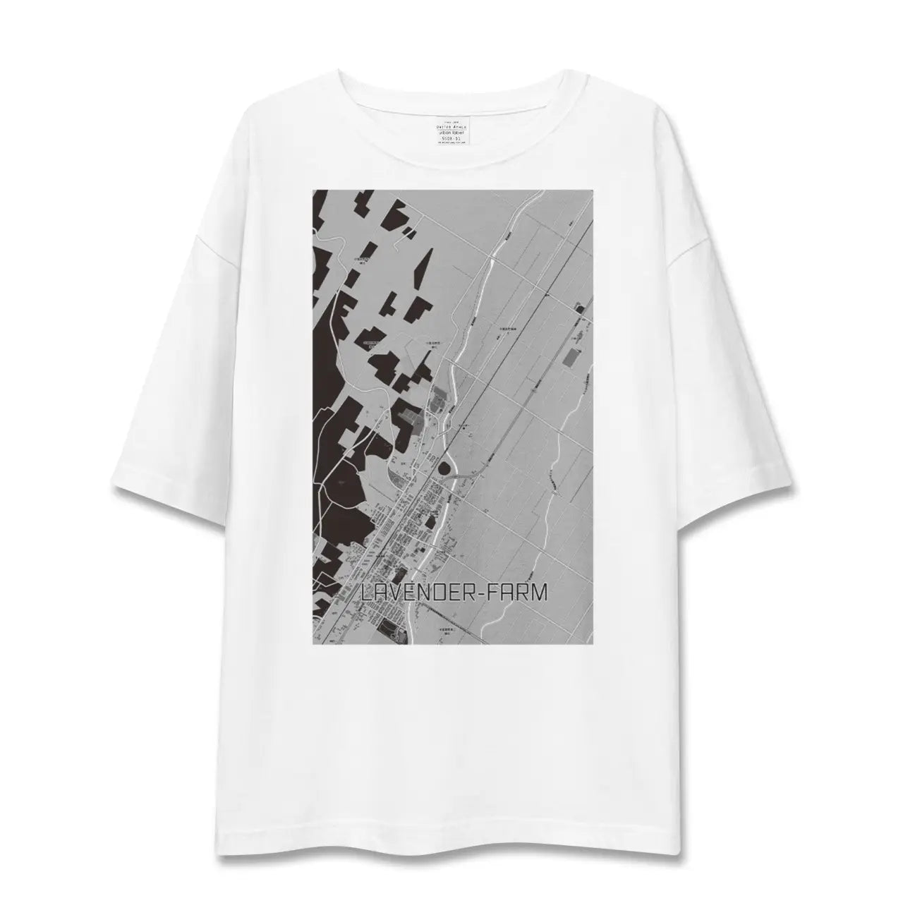 【ラベンダー畑(北海道)】地図柄ビッグシルエットTシャツ