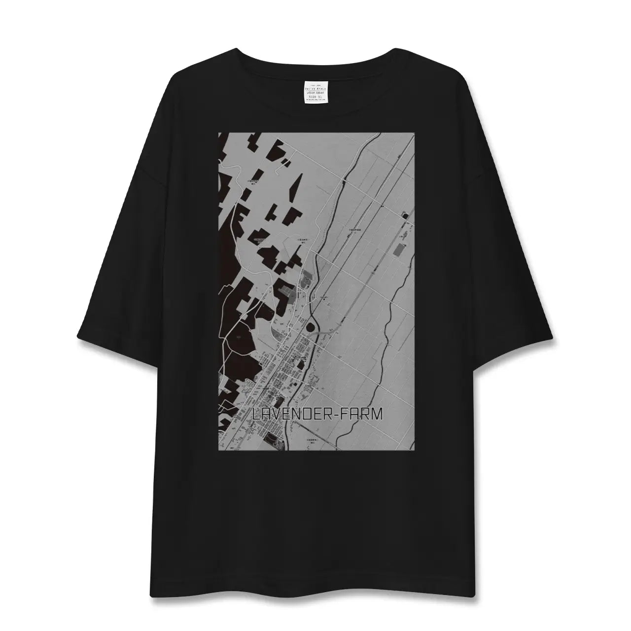 【ラベンダー畑(北海道)】地図柄ビッグシルエットTシャツ