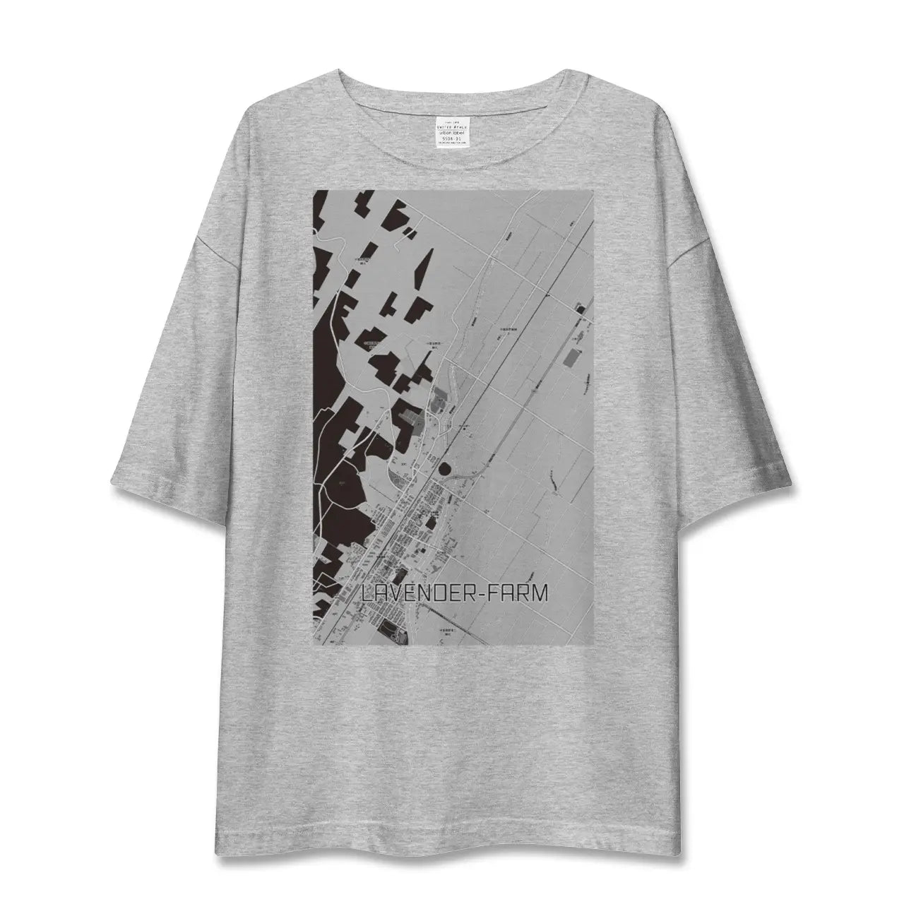 【ラベンダー畑(北海道)】地図柄ビッグシルエットTシャツ